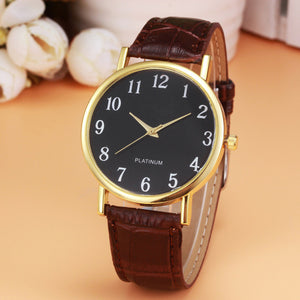 Stylish look watch at cheapest price Genvivia 2017 New Women's Watch Retro Design Leather Band Analog Alloy Quartz Wrist Watch High Quality Gift wristwatch