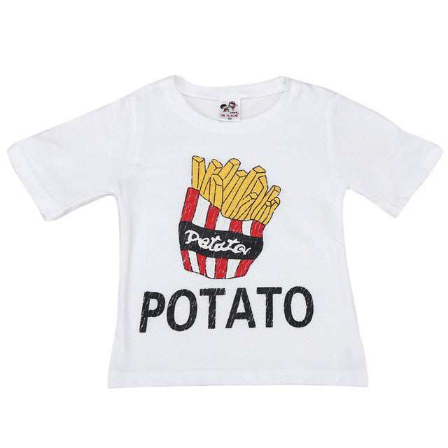 New 2017 boy's t shirt  Summer Cotton short-sleeved Kids Boys Potato Printing T-Shirt Children Clothes Tee boys Costume Tops