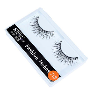 New Qualified makeup 1 Pairs Long Makeup Cross Thick False 3D Dense Eyelashes Eye Lashes Nautral