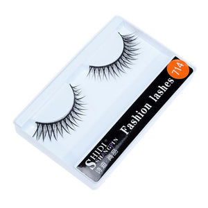 New Qualified makeup 1 Pairs Long Makeup Cross Thick False 3D Dense Eyelashes Eye Lashes Nautral