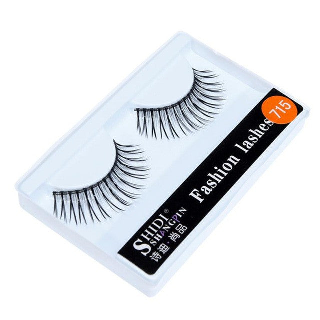 New Qualified makeup 1 Pairs Long Makeup Cross Thick False 3D Dense Eyelashes Eye Lashes Nautral