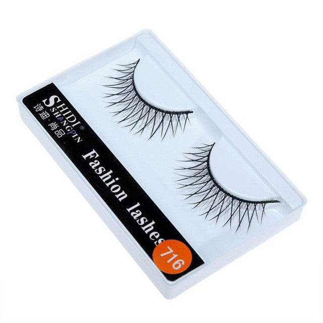 New Qualified makeup 1 Pairs Long Makeup Cross Thick False 3D Dense Eyelashes Eye Lashes Nautral