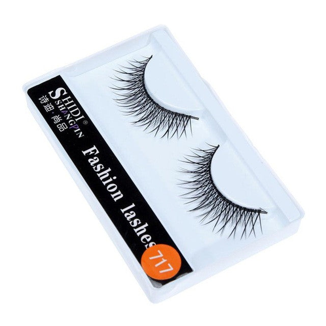 New Qualified makeup 1 Pairs Long Makeup Cross Thick False 3D Dense Eyelashes Eye Lashes Nautral