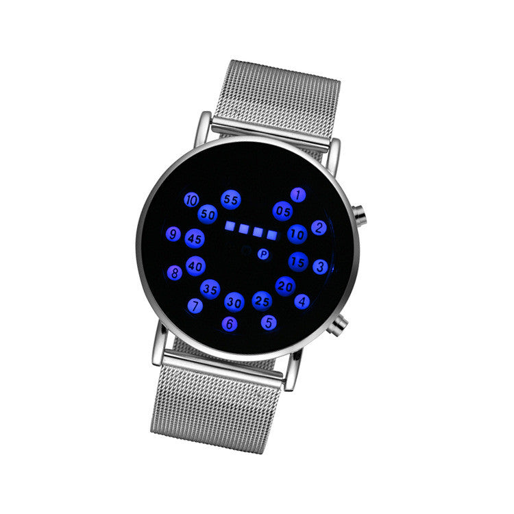 Creative Waterproof Stainless Steel Ball-bearing LED Wrist Watch Electronic Digital Watch