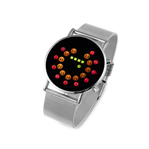 Creative Waterproof Stainless Steel Ball-bearing LED Wrist Watch Electronic Digital Watch