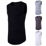 Men Hip-hop T-shirt Solid Color Sleeveless Tank Top