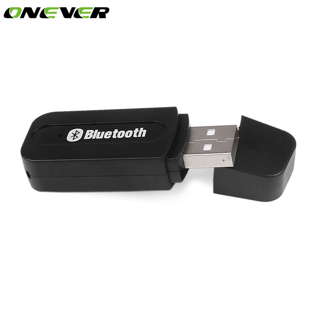 Onever USB 3.5mm Bluetooth Car Kit Audio Receiver Hands Free A2DP Music Receiver Adapter For Home/Car Stereo Speaker Headphone