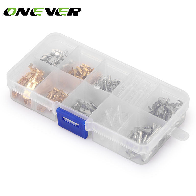 Onever 150pcs 6.3MM 2.8MM 4.8MM 4.0MM Male and Female Car Spade Connector Splice Crimp Wire Terminals Assortment Kit