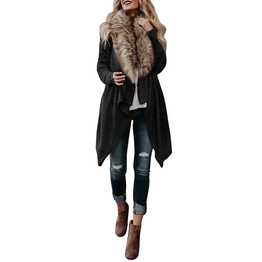 Women Knit Long Sleeve Tops Cardigan Sweaters Parka Outerwear Coat